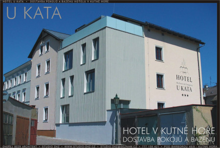 HOTEL U KATA - Kutná Hora | Přístavba tří pater pokojů a bazénu. Vytváření městotvorného nároží. Více zde ►DOMY ►U KATA